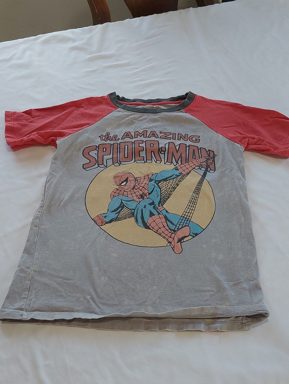 Marvel The Amazing Spider-Man Raglan Tee - Red & Gray M